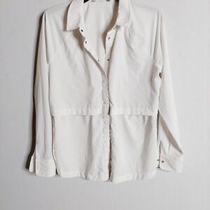 Athleta white snap Shacket Small
